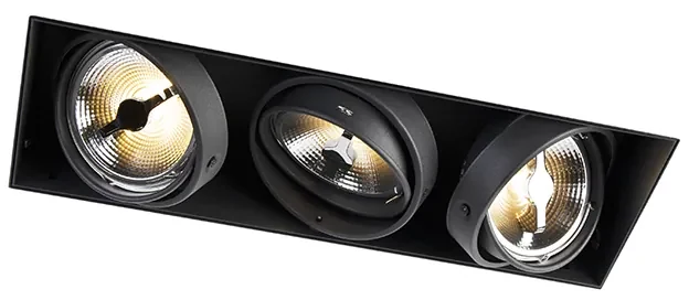 Grote Inbouwspot zwart AR111 trimless 3-lichts - Oneon Design, Industriele / Industrie / Industrial, Landelijk, Modern QR111 / AR111 / G53 Binnenverlichting Lamp