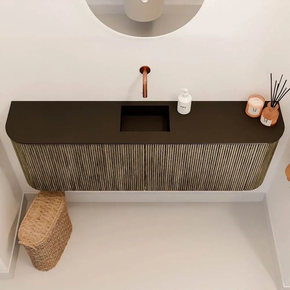 Mondiaz Joya 125cm toiletmeubel ronding links/rechts dusk met wastafel faye midden zonder kraangat urban