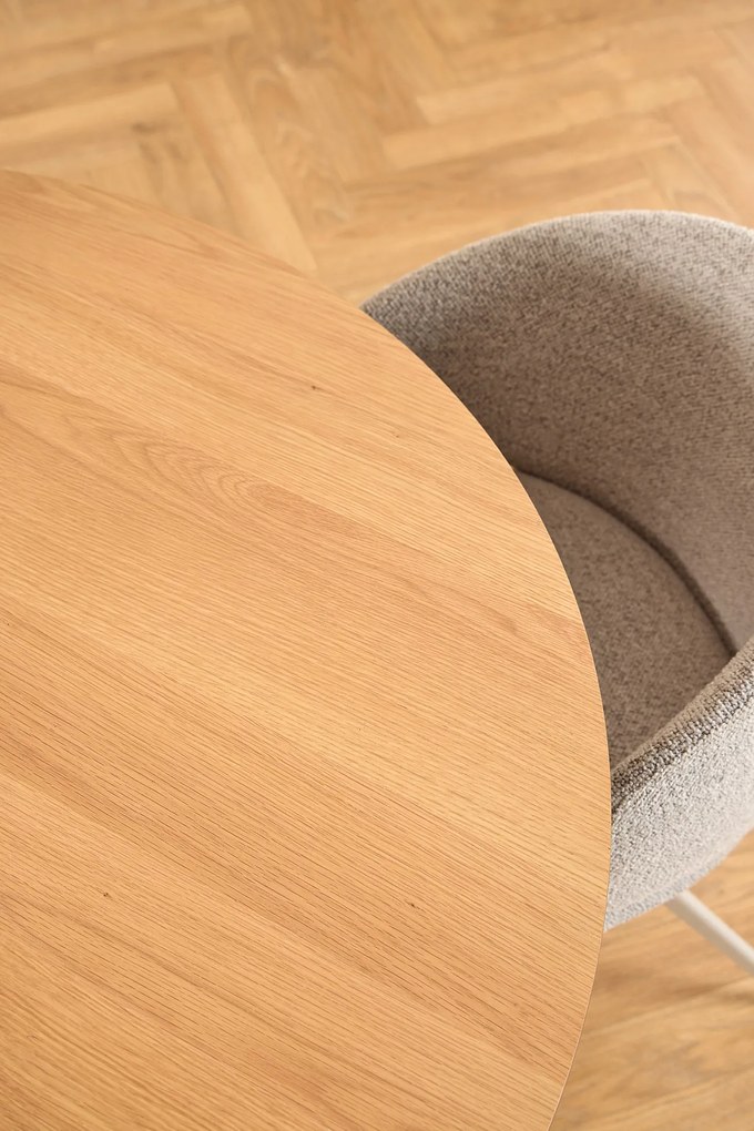 NELA Beige Latte (stof Monza 90)/beige poten - MODERNE GESTOFFEERDE DRAAISTOEL VOOR WOONKAMER/EETKAMER/KANTOOR LOFT