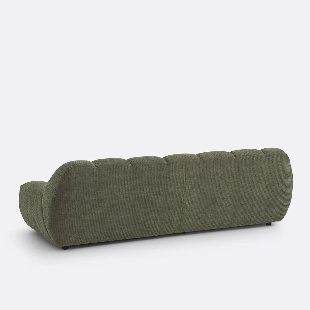 4-zitsbank van chenille fluweel met reliëf, Nuria