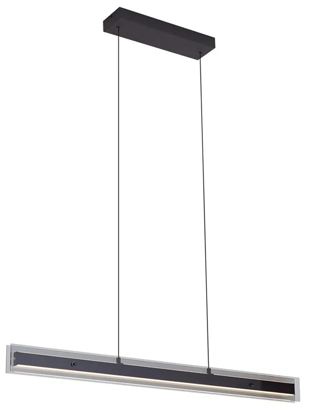 Moderne hanglamp zwart met smoke glas - Catch