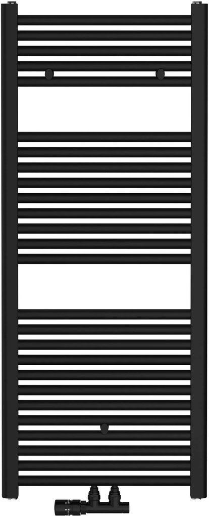 Saqu Fonti handdoekradiator 592W 50x119cm mat zwart