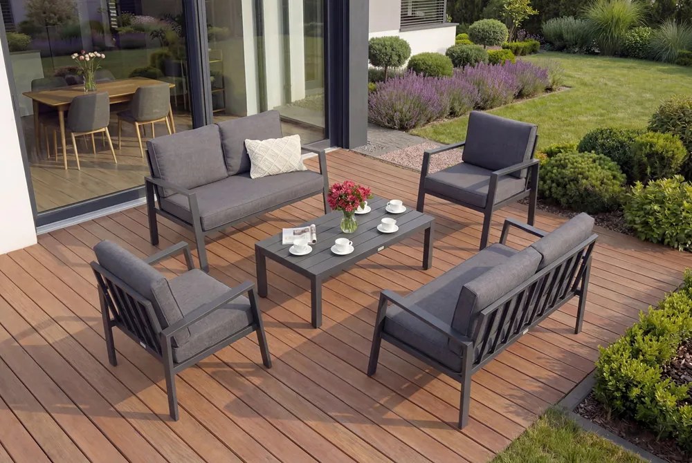 Zakintos Coffee 6 antraciet aluminium set Garden Point