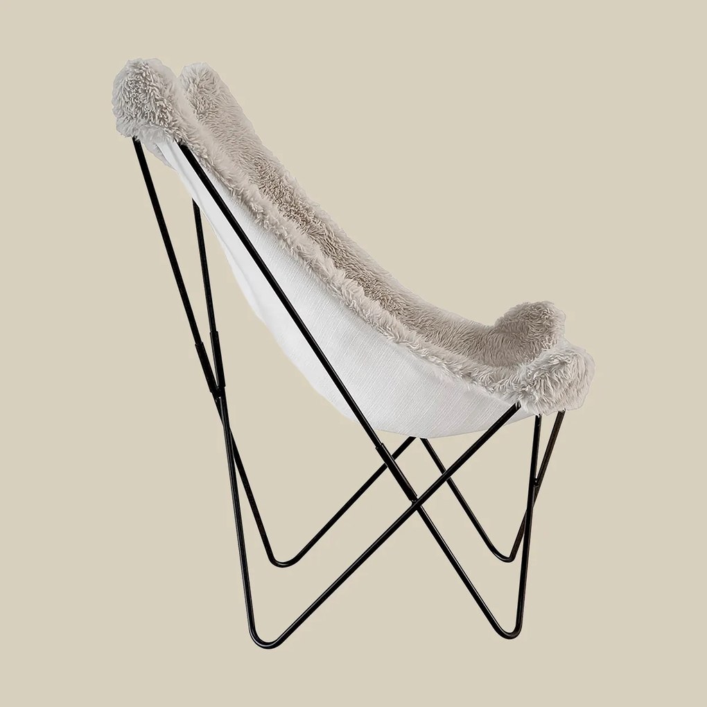 Vlinderstoel Creme Vacht