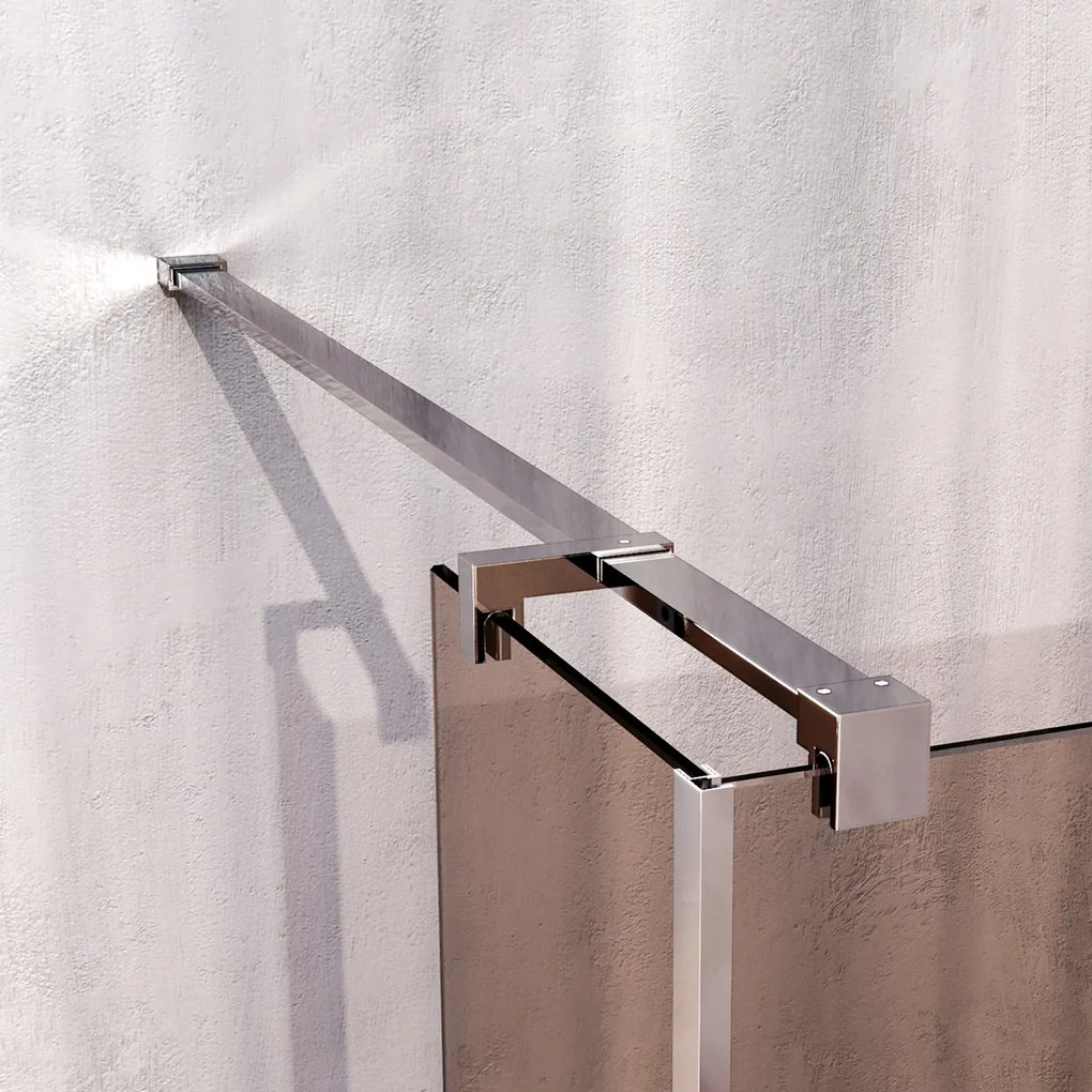 Brauer Oblivion inloopdouche bronsglas 120cm met 30cm zijwand chroom