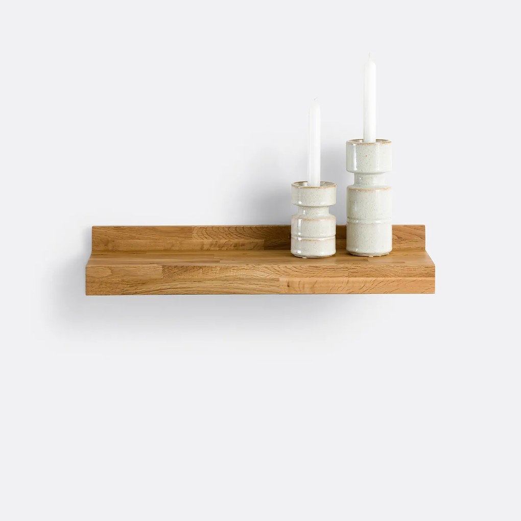 Wandplank in massief eik, 60 cm, Hiba