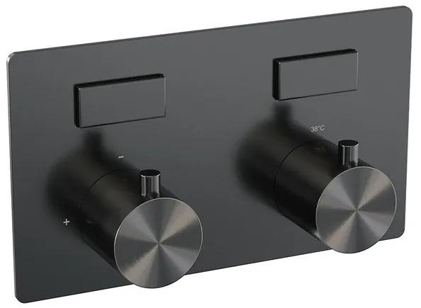 BRAUER gunmetal Edition - 2 functies - inbouwthermostaat - inbouwdeel - drukknoppen - in/afbouwdelen - gunmetal geborsteld PVD 5-GM-155
