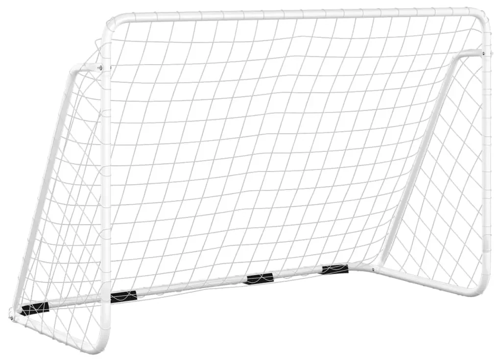 vidaXL Voetbaldoel met net 180x90x120 cm staal wit