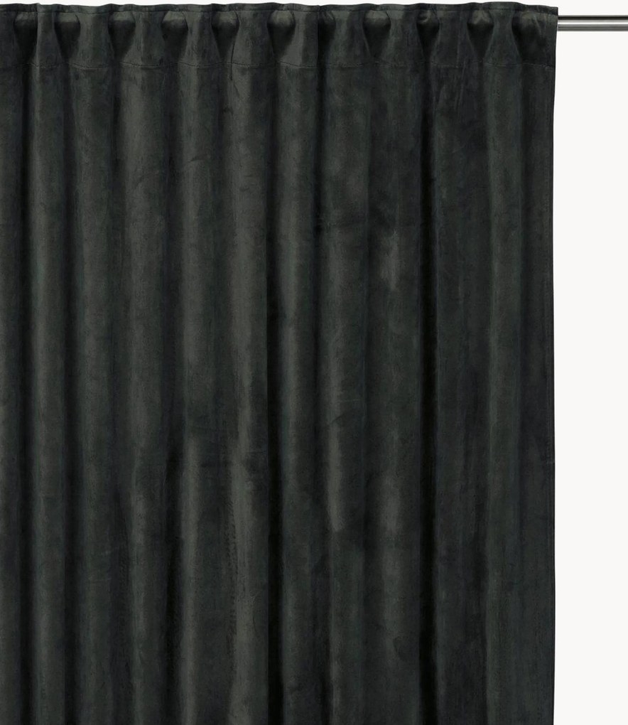 Fluwelen dim-out multibandgordijnen Estelle, 2-delig, B 135 cm