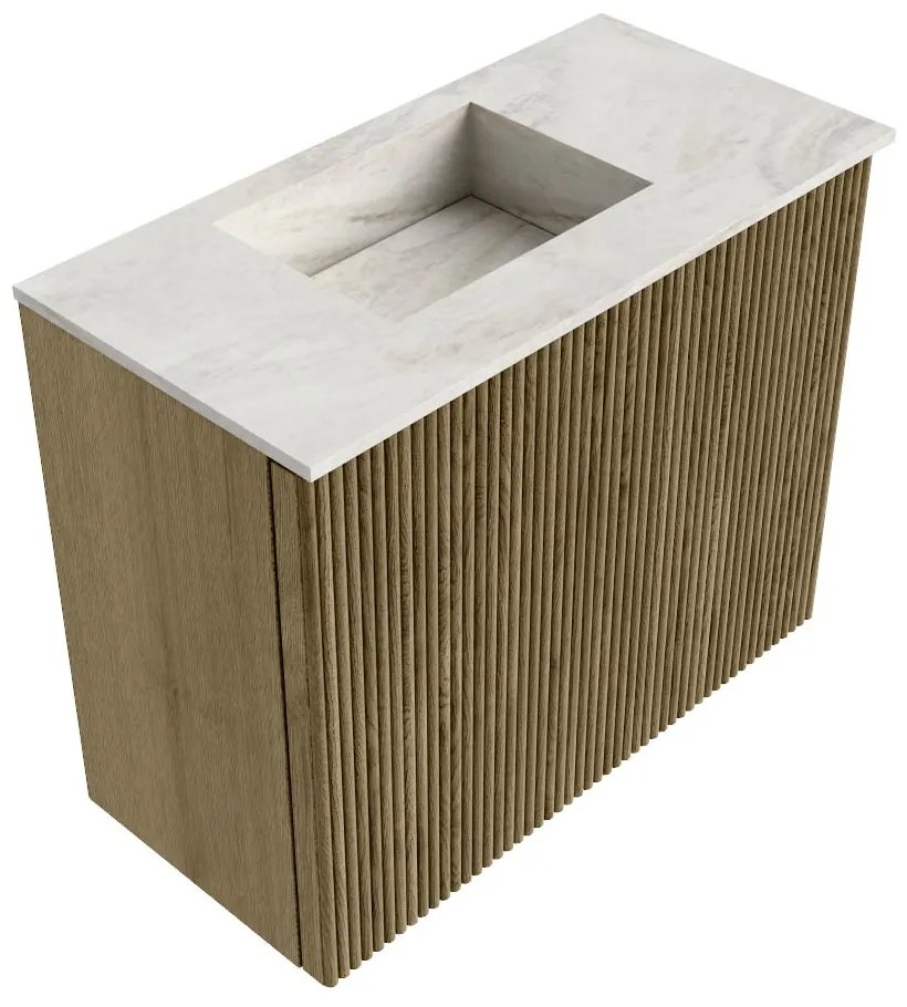 Mondiaz Joya DLux 50cm toiletmeubel dusk met wastafel faye links 1 kraangat ostra