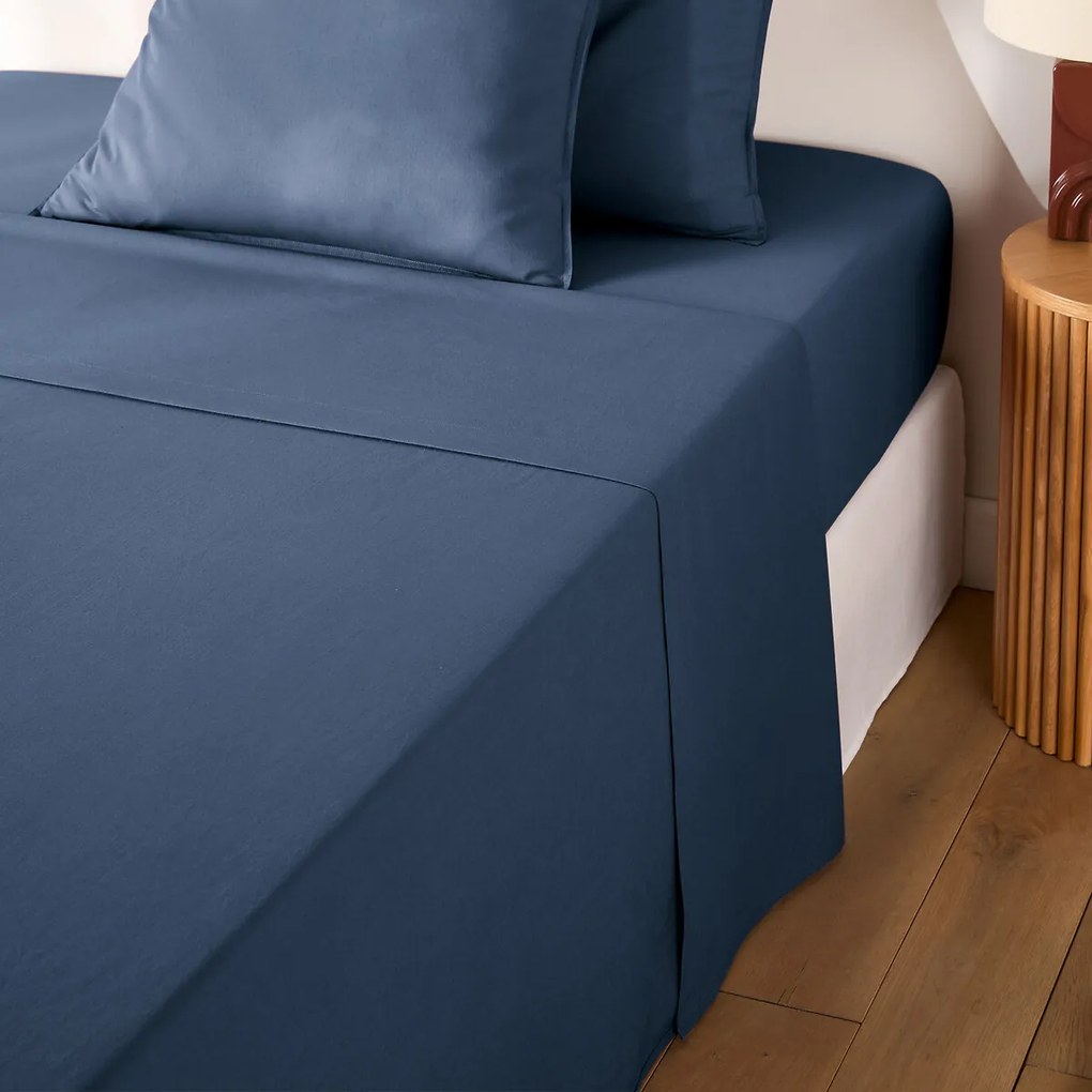 Effen plat laken in gewassen katoen, Scenario