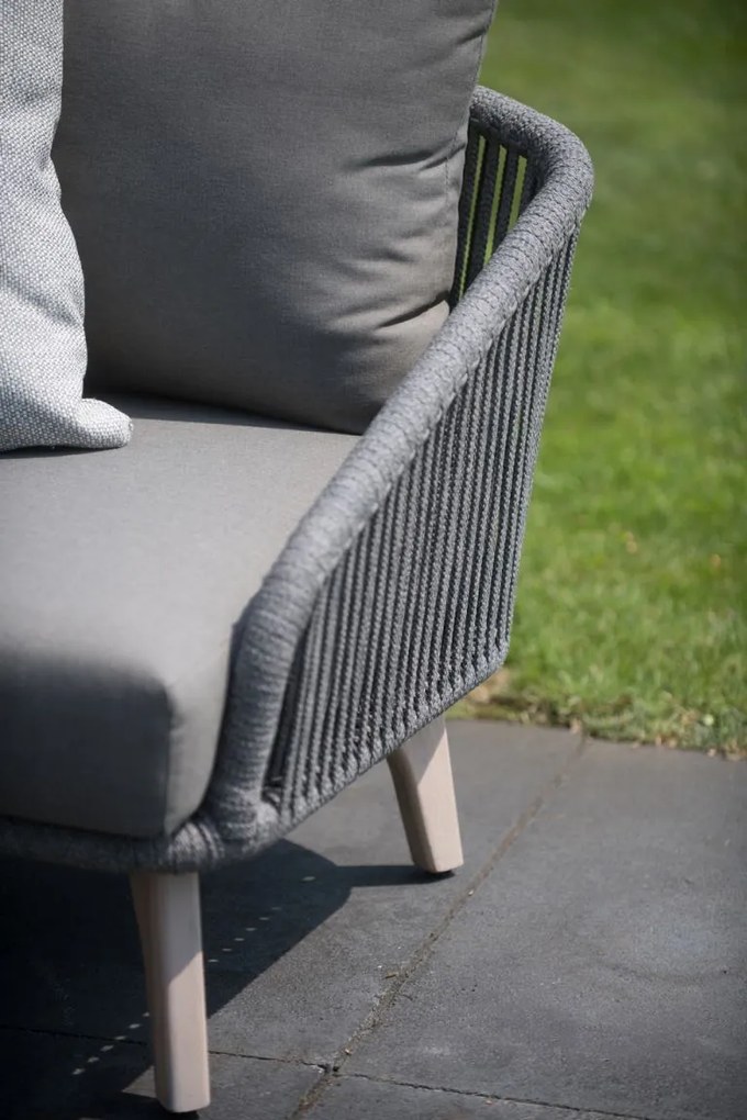 4 Seasons Outdoor Santander hoekbank XL rechts met Gabor tafel Ø 90 cm SALE  Loungeset    zwart weerbestendig