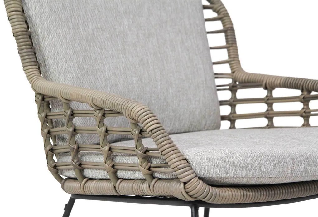 Tuinstoel Wicker Taupe-naturel-bruin 4 Seasons Lugano