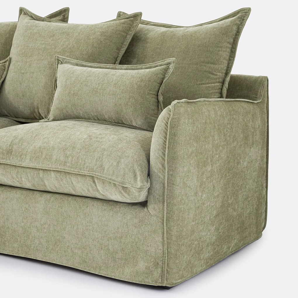 Hoekbank links, afneembare hoes, 4 zits, in gevlekt polyester, ODNA