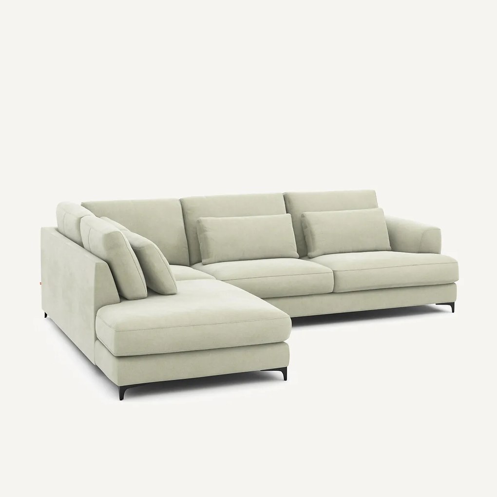 Omvormbare hoekbank links, stonewashed fluweel, Marsile