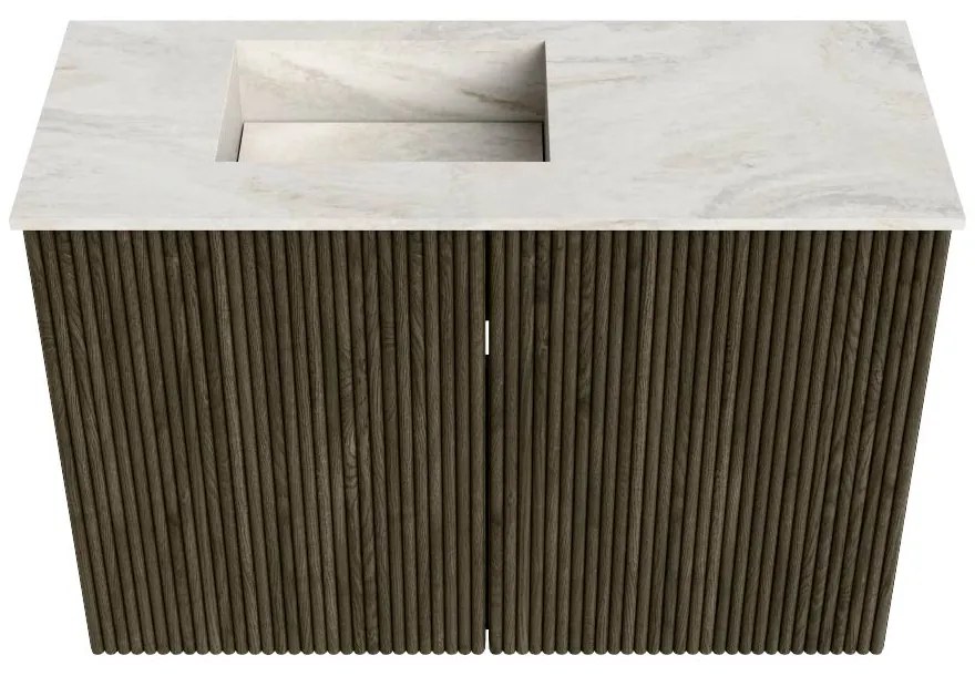 Mondiaz Joya DLux 60cm toiletmeubel shadow met wastafel faye links zonder kraangat ostra
