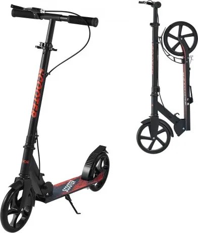 VEVOR Step (2 wielen) voor kinderen vanaf 8 jaar, stadsstep, kinderstep, straatstep met in hoogte verstelbaar stuur, antislip deck en handrem, opvouwbare step tot 100 kg, zwart