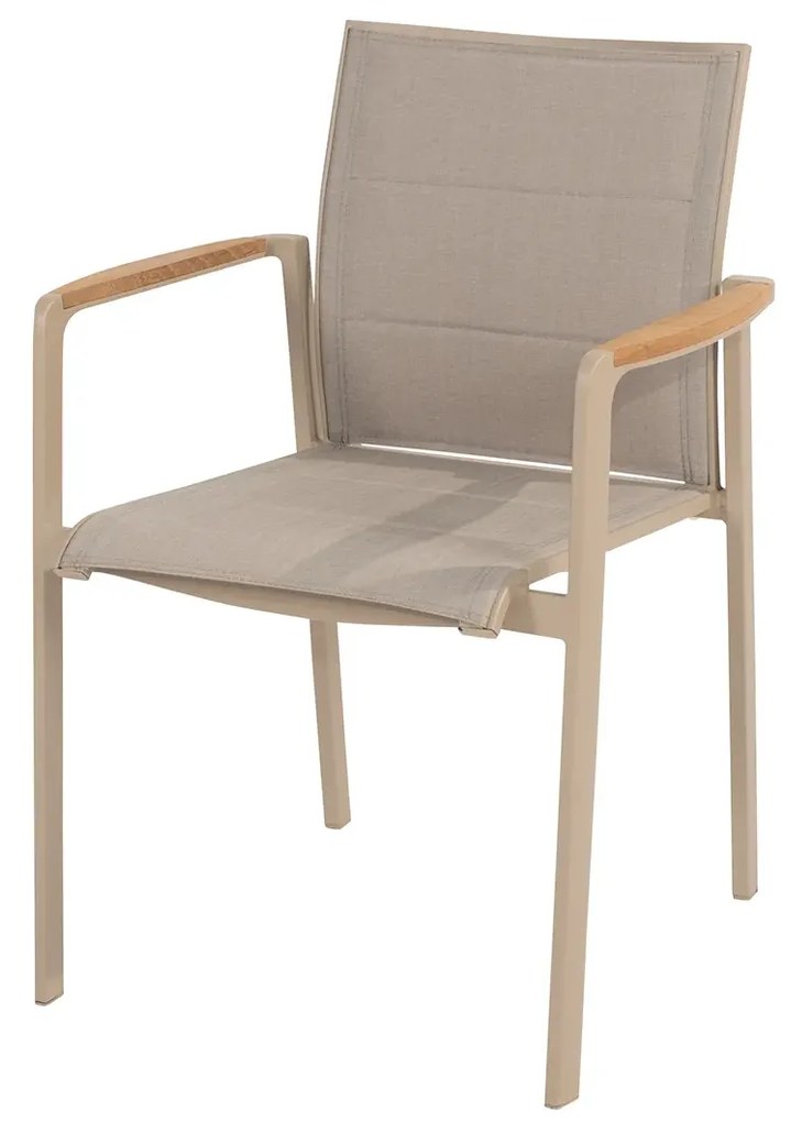 Taste by 4 Seasons Cortina stapelbare tuinstoel Latte Tuinstoel   beige weerbestendig
