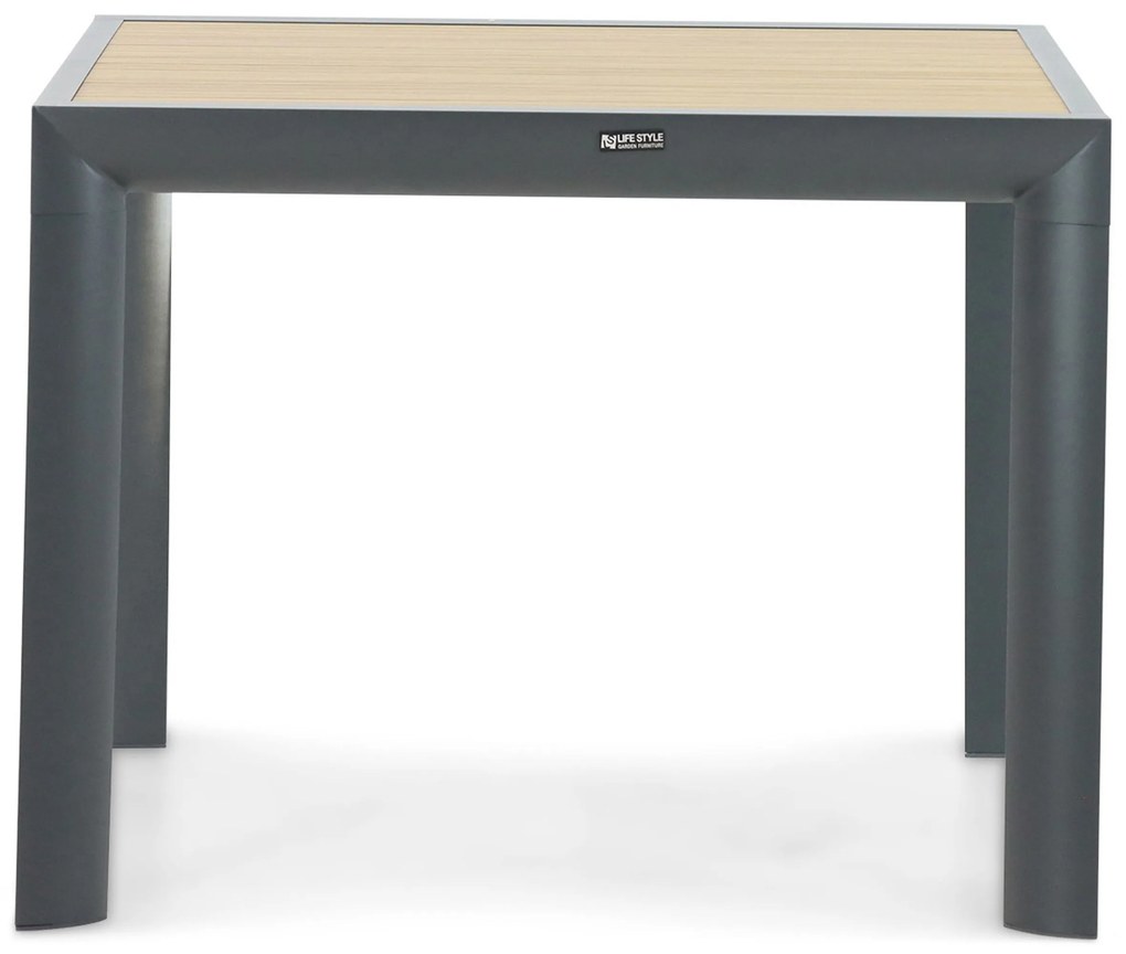 Tuinset 4 personen 100 cm Aluminium/teak Grijs Osmen Midura/Borello