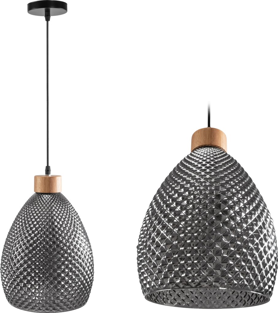 Retro zwart glazen plafondlamp APP897-1CP