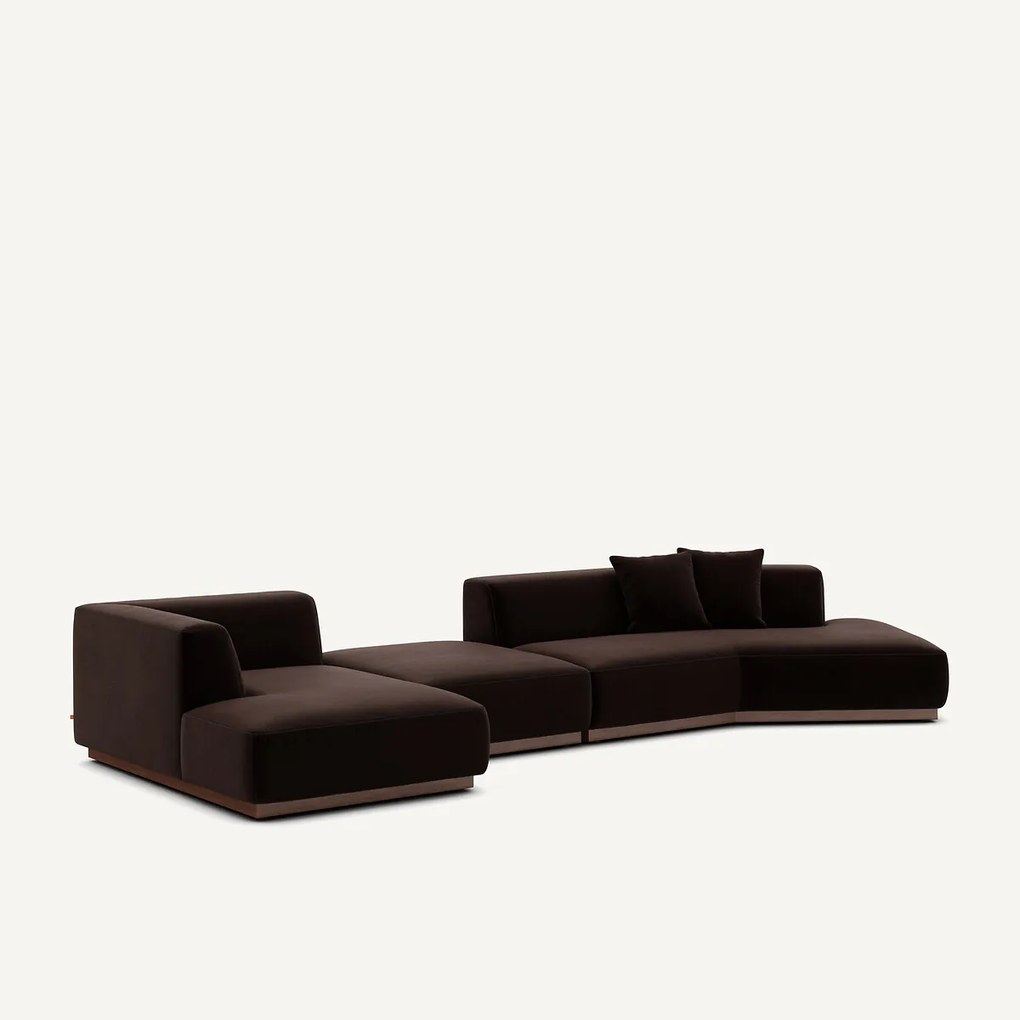 Open hoekbank links XL fluweel, Jacopo