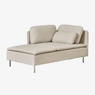 Linker Chaise Longue Module Met Armleuningen Voor Oriol Modulaire Bank Ligstoel Met Armleuningen & Stof Crème Beige - Sklum