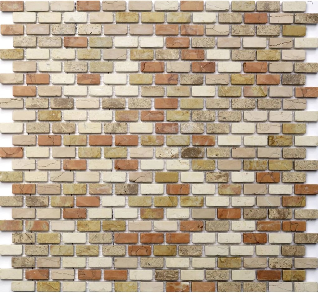 Natuursteen Tegelmat 30x30 cm Brick Meerkleurig