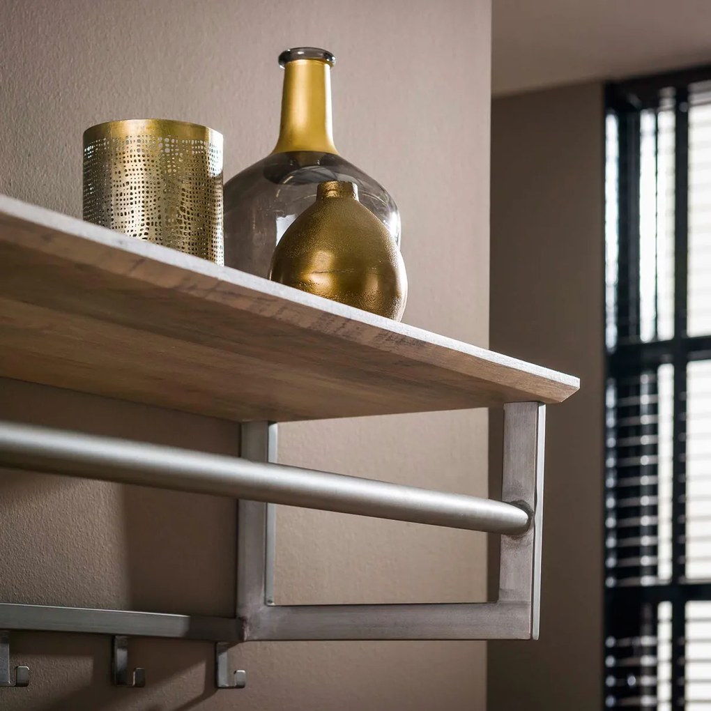 Metalen Kapstok Met Eiken Plank