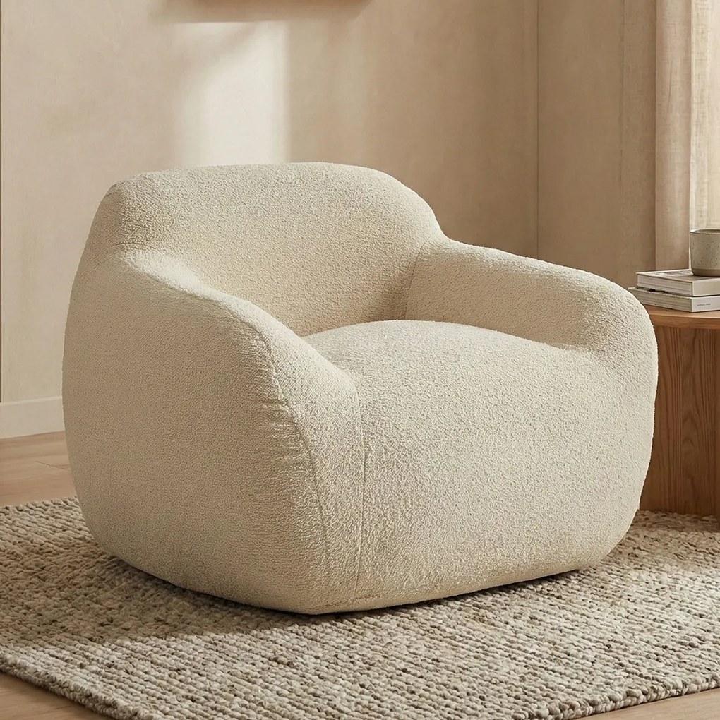 Zachte Fauteuil Zandkleur Stof
