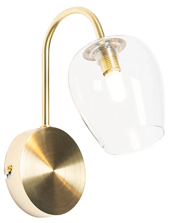 Klassieke wandlamp goud met glas - Elien