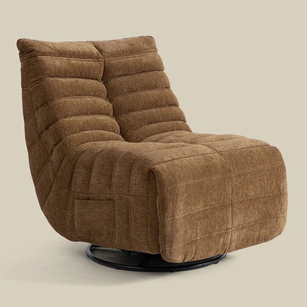 Verstelbare Lounge Fauteuil Retro Caramel