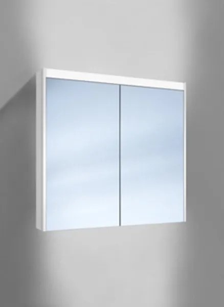 Schneider O-Line spiegelkast m. 2 deuren met LED verlichting boven en indirecte verl. onder 80x74.5x12.8cm v. opbouwmontage 1642800202