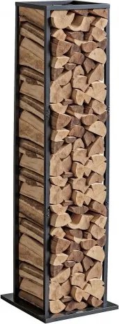 VEVOR Haardhoutrek, 330 x 320 x 1120 mm, Binnenhaardhoutrek, Draagvermogen 45,4 kg, Hoog houtrek, Gepoedercoat Stalen Haardhoutrek, voor Open Haard, Vuurkorf