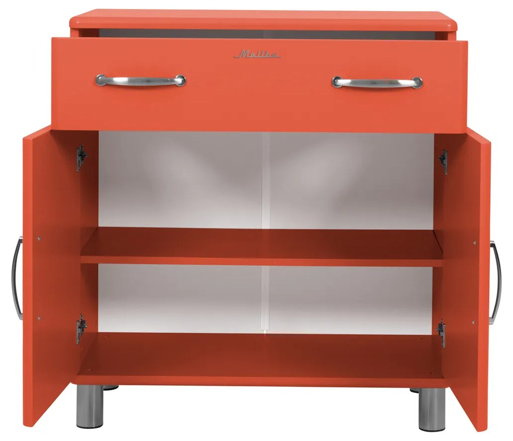 Tenzo Malibu Klein Retro Dressoir Rood - 86x41x92cm.