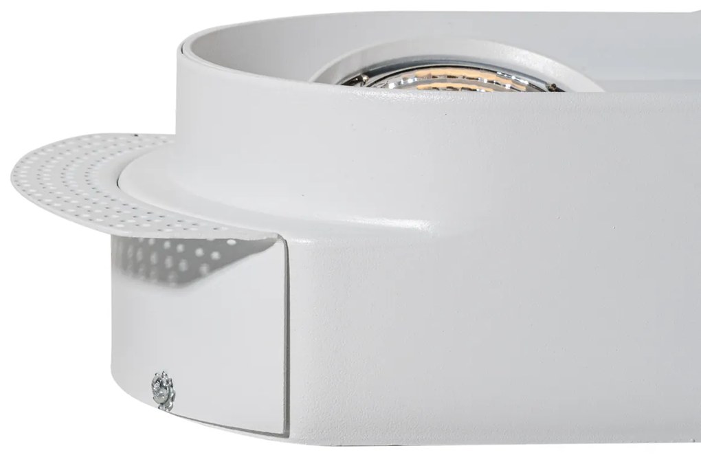 Set van 6 Afgeronde inbouwspot wit GU10 70mm 2-lichts - Hubs GU10 Binnenverlichting Lamp