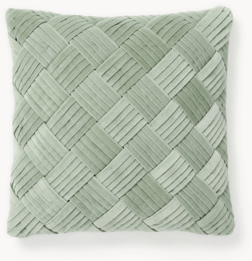 Fluwelen kussenhoes Sina met structuurpatroon