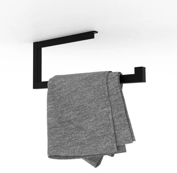 LoooX Wood handdoekhouder 35cm mat zwart WROLL35MZ
