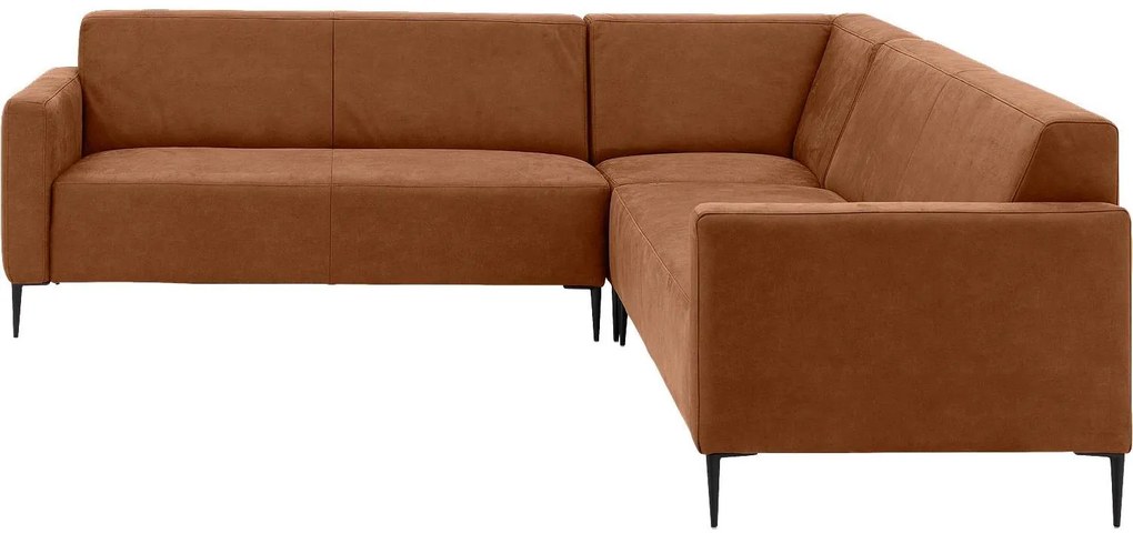 Goossens  Key West cognac, micro leer, 2,5-zits, modern design