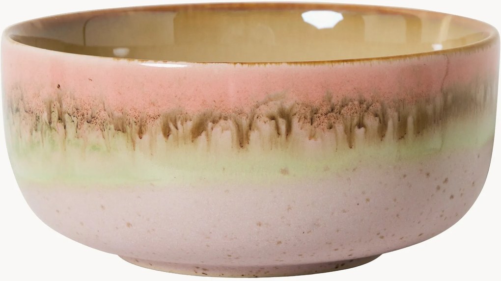 Kleine handgemaakte schaal 70's met reactief glazuur