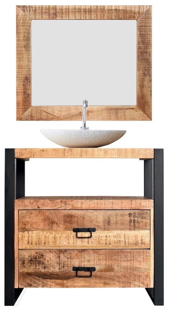 MD Interior Woodz spiegel met houten omlijsting 80x70cm
