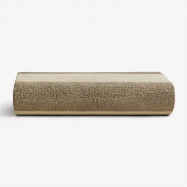 Gampola Katoenen Handdoek Gardenia Wit - Mokka Bruin - Sklum