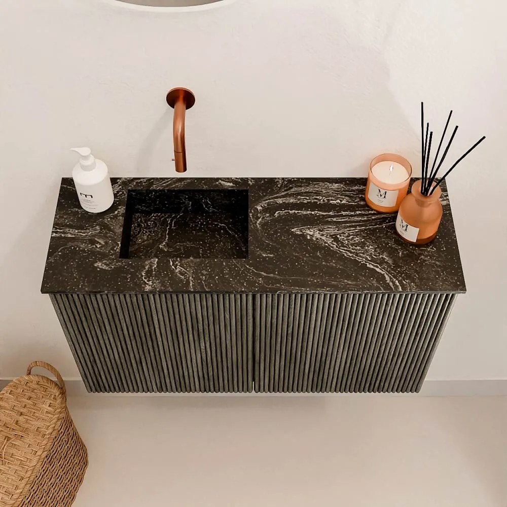 Mondiaz Joya DLux 70cm toiletmeubel shadow met wastafel faye links zonder kraangat lava