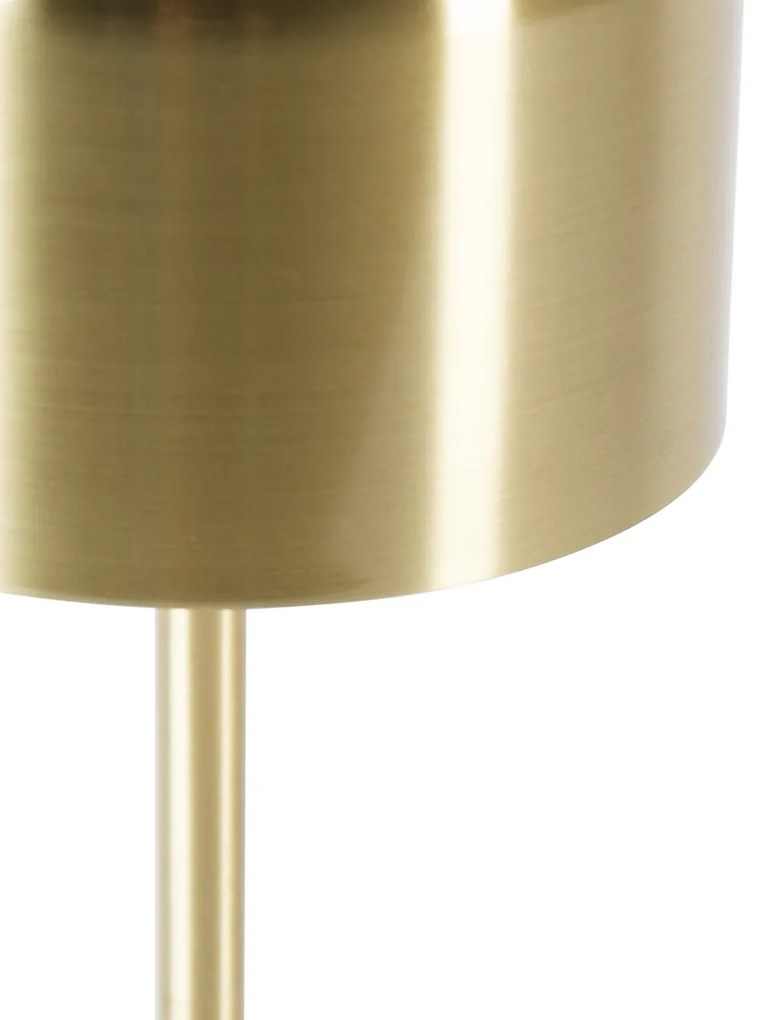 LED Moderne tafellamp met dimmer mat messing oplaadbaar - Poppie Modern rond Binnenverlichting Lamp