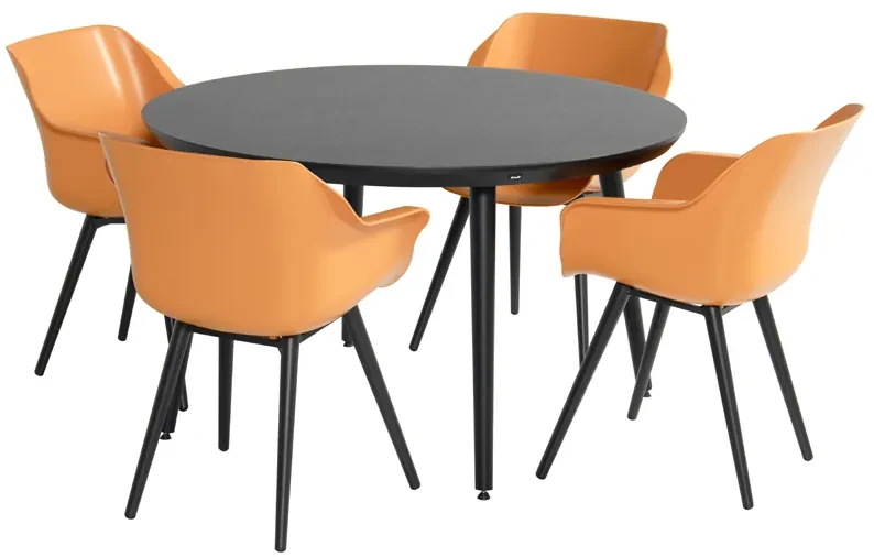 Hartman Sophie Studio dining armstoel - Indian Orange - Alu poot