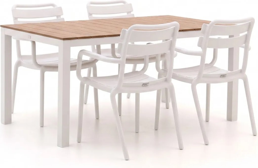 Diningset Forza  | 4 personen polywood | Tuinset stapelbaar | 5-delig | Kees Smit Tuinmeubelen