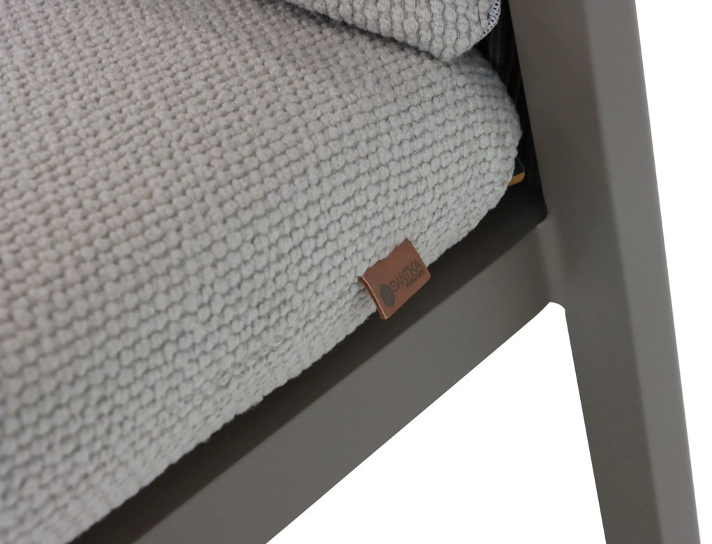 Tuinset 6 personen 240 cm Aluminium/rope Taupe Santika Furniture Santika