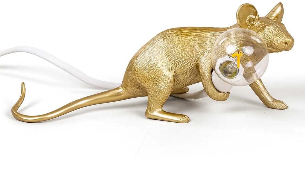 Seletti Seletti Mouse Lamp Lie Down Tafellamp Goud
