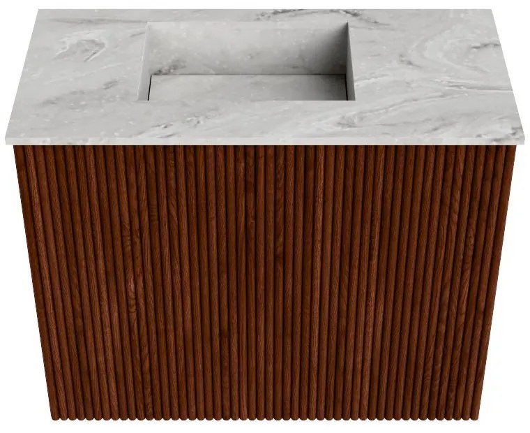 Mondiaz Joya DLux 50cm toiletmeubel ruby met wastafel faye links zonder kraangat glace