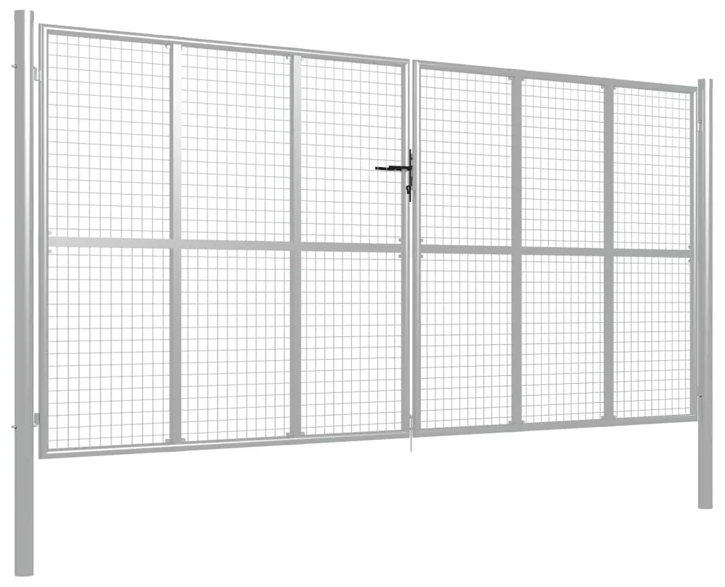 vidaXL Poort 415x225 cm gegalvaniseerd staal zilverkleurig