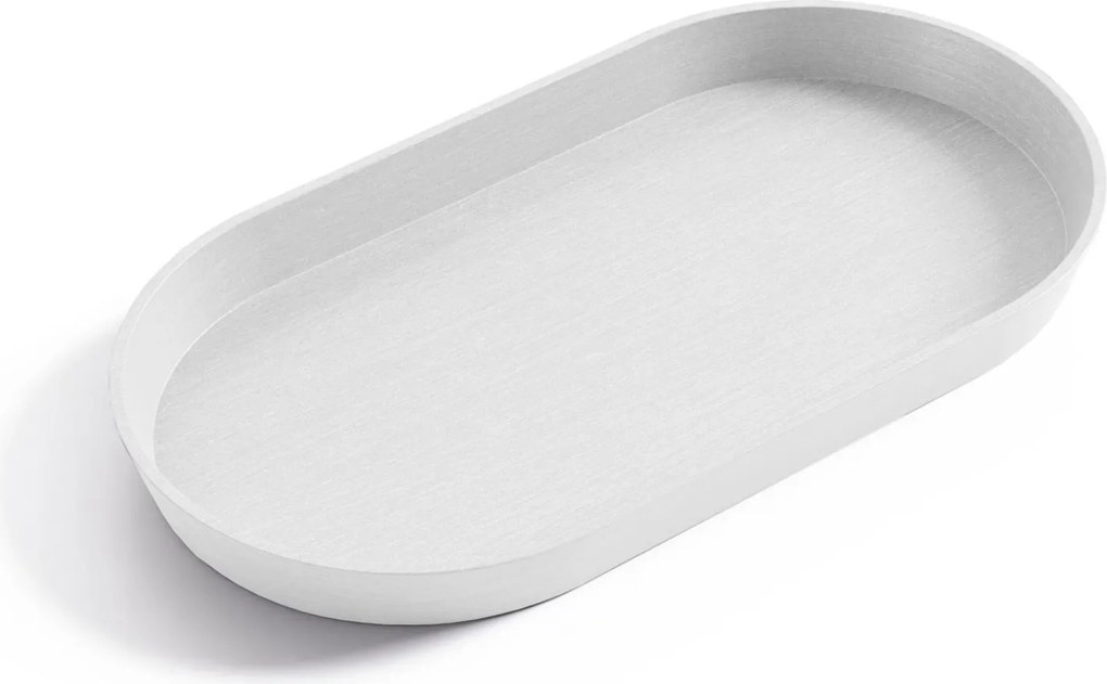 Ecopots onderschotel met waterreservoir - Oval - Pure White - 28,4 x 15,4 x H2,4 cm